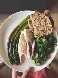 Close-up of food in plate on table