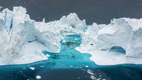 View of icebergs