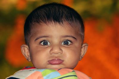 Close-up portrait of cute boy