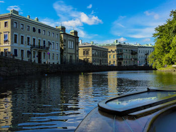 View of canal in city