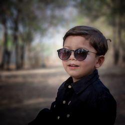 Portrait of boy wearing sunglasses