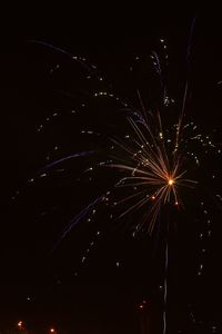 Low angle view of firework display