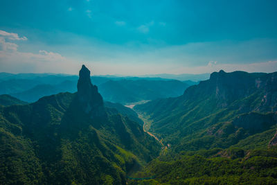 Scenic view of mountains against sky