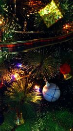 Illuminated lights at night