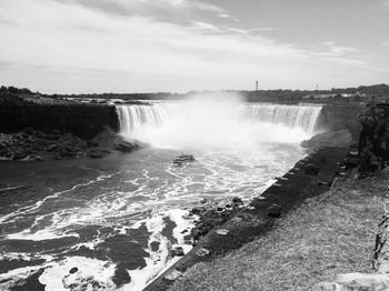 Scenic view of waterfall