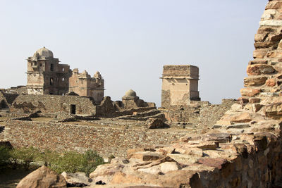 Old ruin building against clear sky