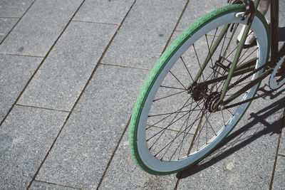 Cropped bicycle wheel