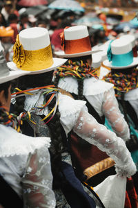 Rear view of woman wearing hat