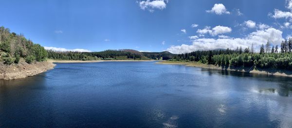 Panoramic view of lake against sky