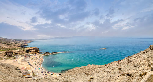 Charrana beach in nador city - morocco . perfect beach view, summer holiday and vacation design