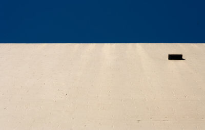 Low angle view of building against clear blue sky
