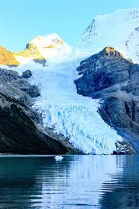 Scenic view of frozen lake against sky