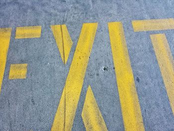 Exit sign on road