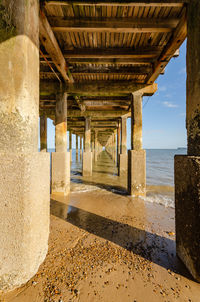 View of pier on beach