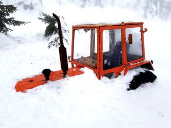 View of snow covered land