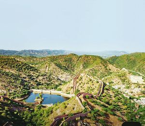 Scenic view of landscape against clear sky