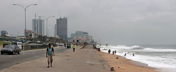 Panoramic view of beach against sky