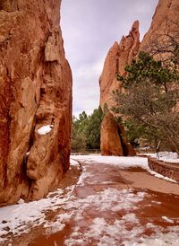 View of rock formation against sky