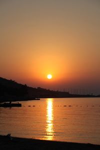 Scenic view of sea during sunset