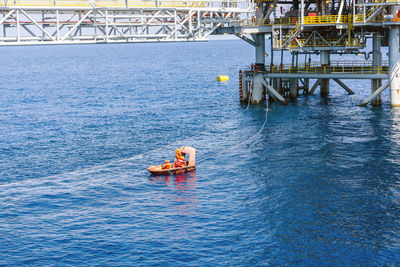 View of boat on pier
