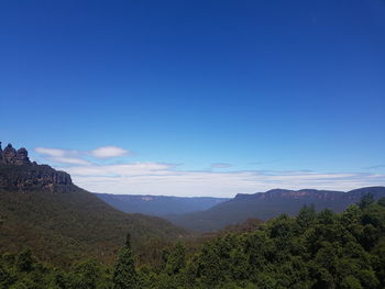 Scenic view of landscape against clear blue sky