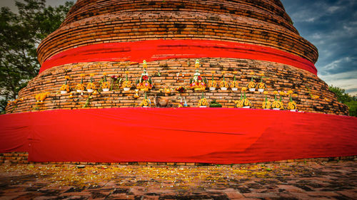 Low angle view of red structure