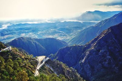 Scenic view of mountains against sky