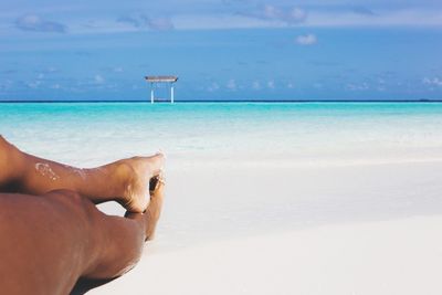 Woman relaxing on beach