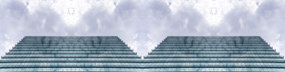 Low angle view of modern building against sky