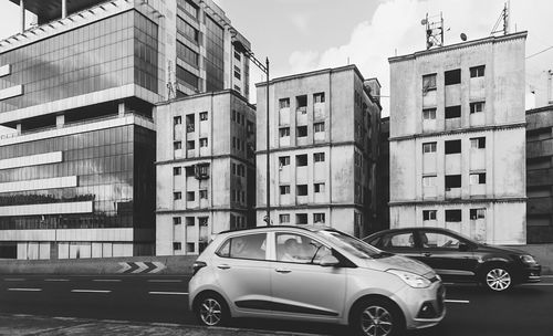 Cars parked in front of building