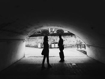 Woman in tunnel