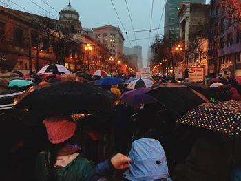 Crowd in city at night