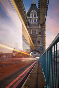 Tower bridge, london, with blurred traffic