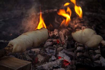 Close-up of bonfire