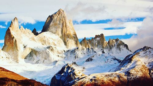 Scenic view of mountains against sky