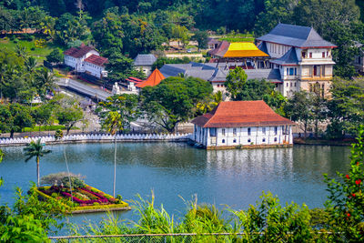 High angle view of buildings