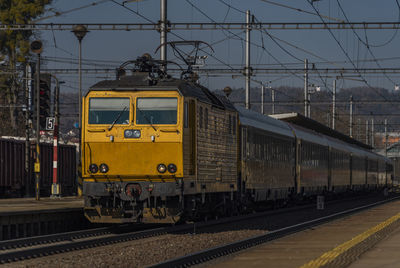 Train on railroad station