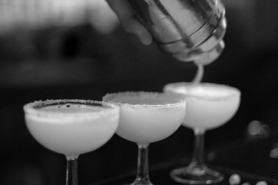 Close-up of margaritas cocktails on table