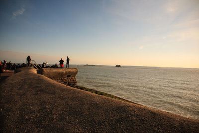 Scenic view of sea at sunset