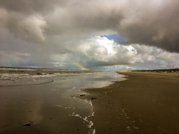 Scenic view of beach against sky