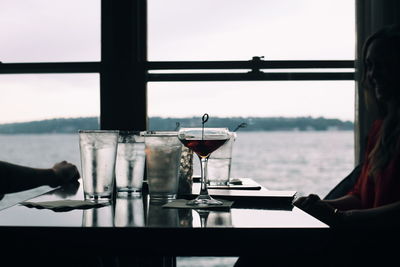 People having drinks at restaurant 