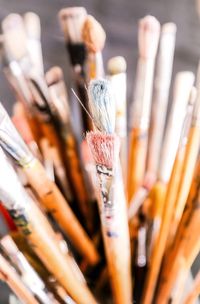 Close-up of paintbrushes