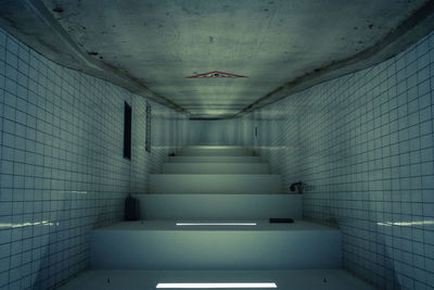 Interior of illuminated tunnel