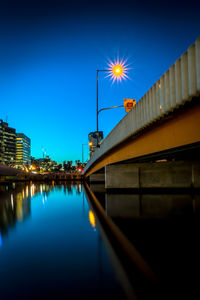 Reflection of built structure in water