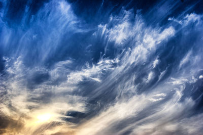 Low angle view of dramatic sky