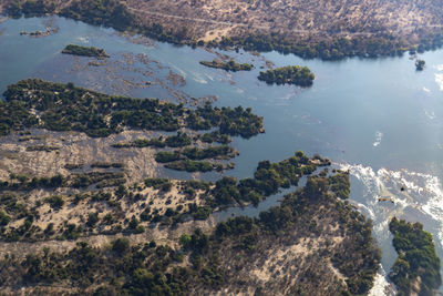 High angle view of lake