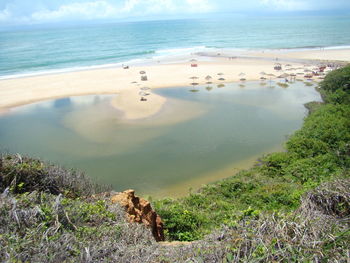 Scenic view of beach against sky