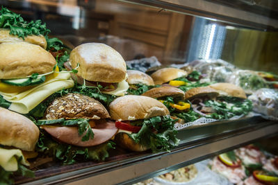 Close-up of mushrooms in store