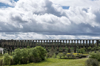 View of bridge against cloudy sky