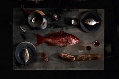 Close-up of food on table